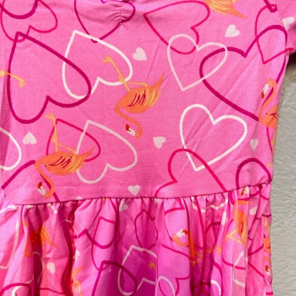 Dot Dot Smile Pink Flamingo Heart Girls Ballet 3/4 Sleeve Dress Rare LLR 12/24M - Picture 2 of 6